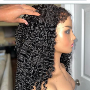 13x4 frontal wig  with 4c curly edges