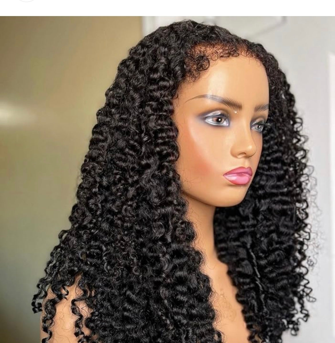 13x4 frontal wig  with 4c curly edges