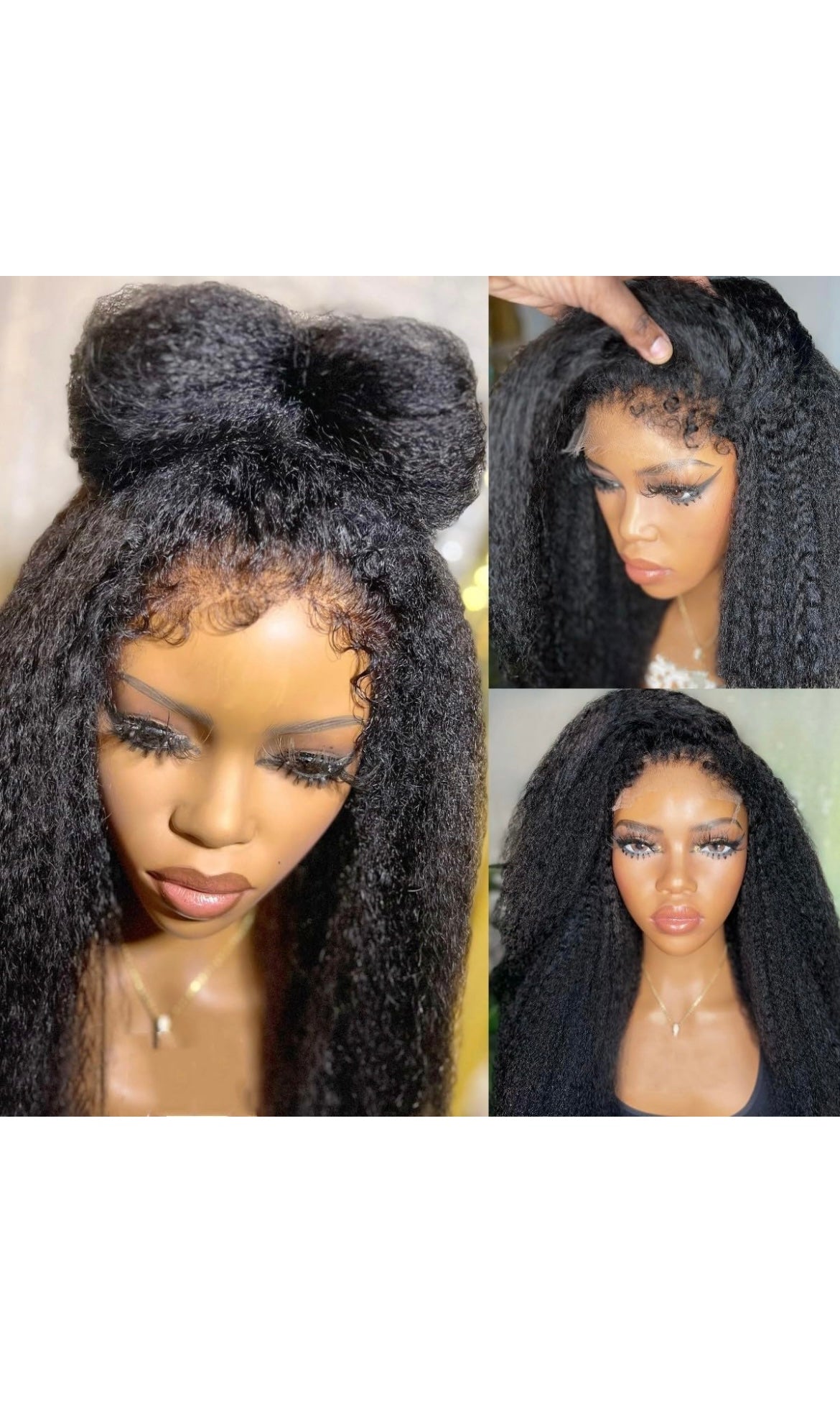 Kinky straight 5x5 closure wig