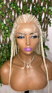 Braided Feed in cornrow lace frontal wig