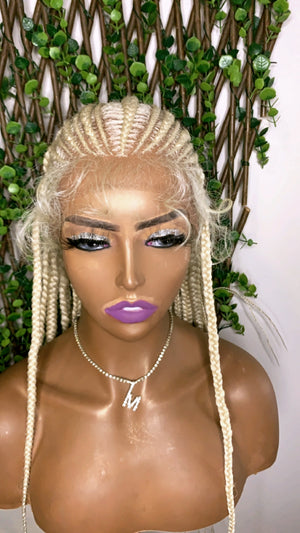 Braided Feed in cornrow lace frontal wig